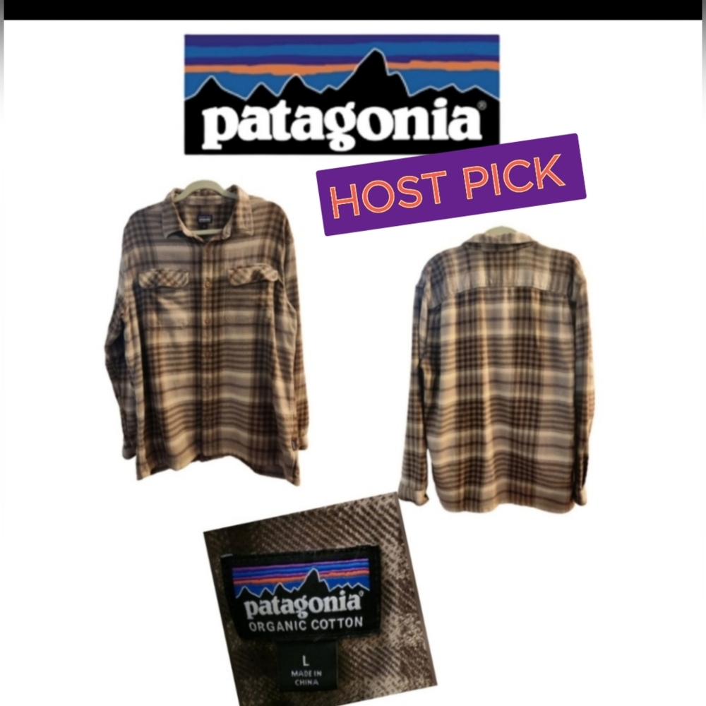 PATAGONIA MENS  ORGANIC COTTON LONG SLEEVE SHIRT SIZE L